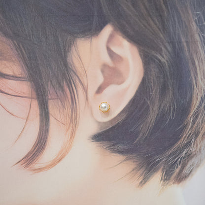 【K18YG / K14WG】Hanadama rank 6mm - 6.5mm Seawater Akoya Pearl White Pink Stud Earring Japan anniversary Japanese Seawater birthday 真珠 あこや 花珠級