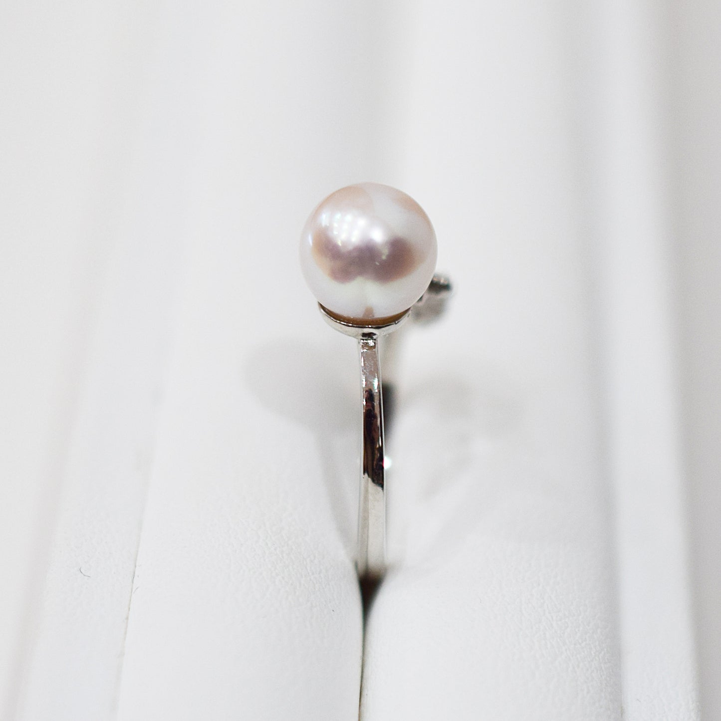 Actual product Rare White pink 8mm - 8.5mm Ring Sea Real Akoya Pearl From Japan SV925 Silver reenspearl akoyapearl