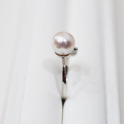 Actual product Rare White pink 8mm - 8.5mm Ring Sea Real Akoya Pearl From Japan SV925 Silver reenspearl akoyapearl
