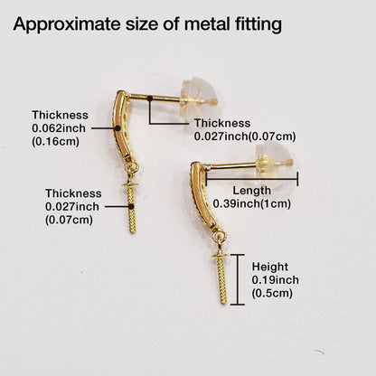 Only metal fittings K18YG stud earring Metal fitting Recommended for pearls 7mm - 9mm
