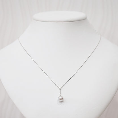 【K10YG / K10WG / K18YG / Pt850】Rare Natural color rank 8mm - 8.5mm Venetian chain Necklace Akoyapearl Japan あこや 真珠