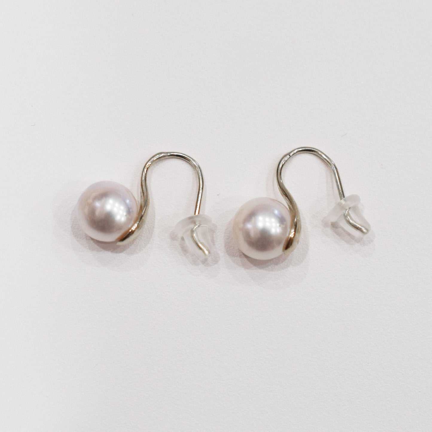 【K18YG / K18WG】Hanadama rank White pink 7.5mm - 8.5mm Hook earrings Seawater Real Akoya Pearl Japan anniversary Earring Japanese Wedding 日本 天草