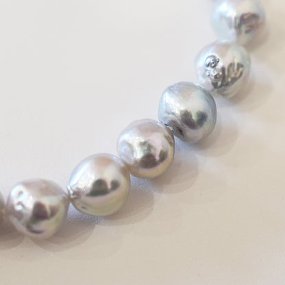 Actual product 9mm - 10mm Natural color Baroque Akoya Pearl Bracelet 7.87inch Japan AkoyaPearl SV925 Wedding Japanese Seawater