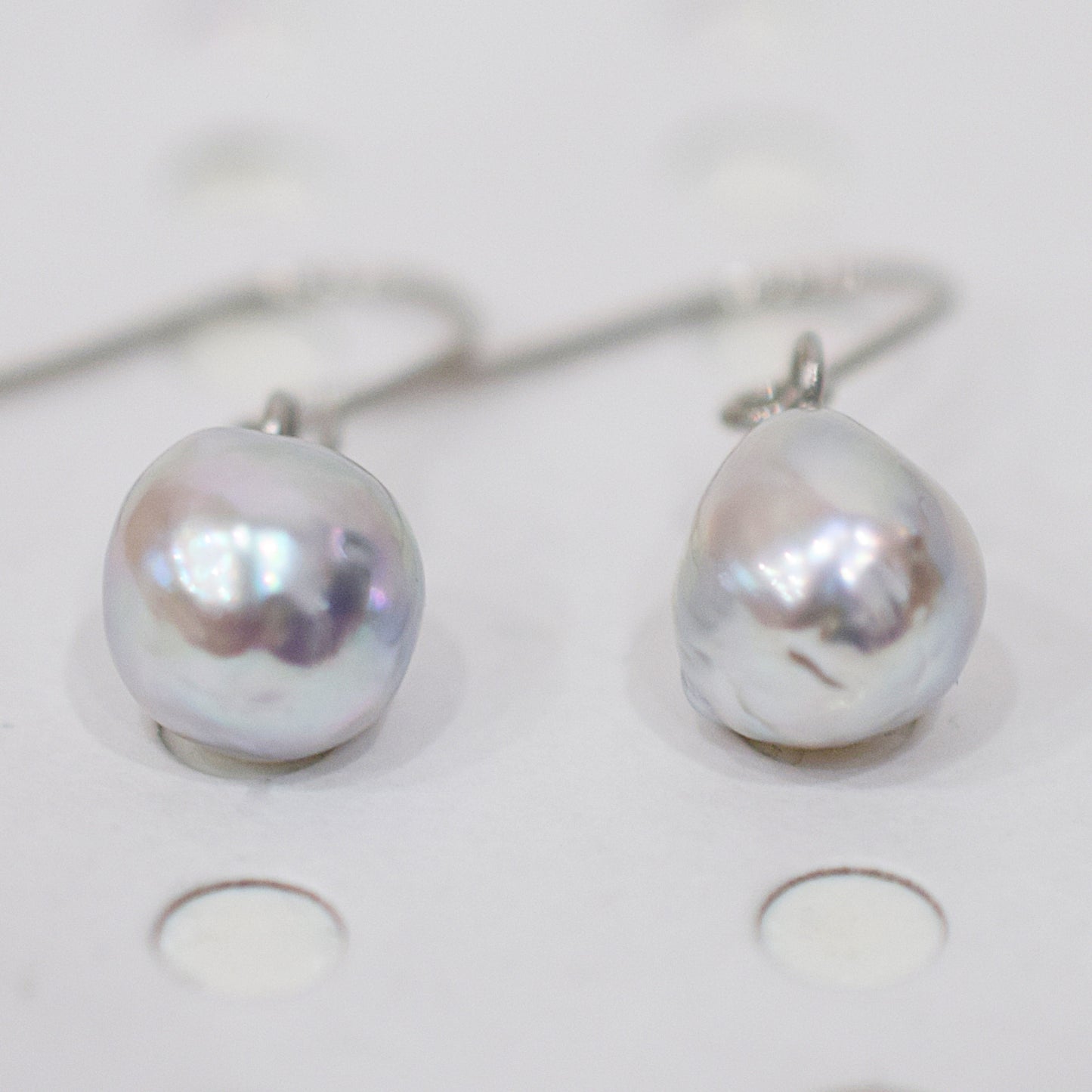 Actual product Natural color akoya Baroque pearl 9mm - 10mm Surgical Stainless Steel Seawater Akoya Pearl Stud Earrings Japan