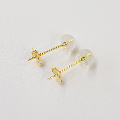 Only metal fittings K18YG stud earring Metal fitting Recommended for pearls 5mm - 9mm