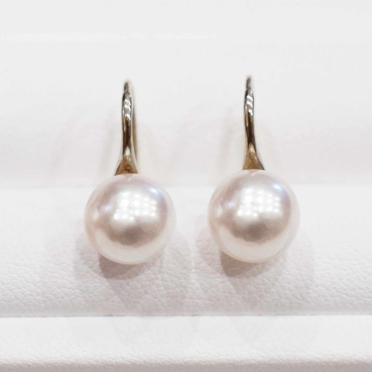 【K18YG / K18WG】Hanadama rank White pink 7.5mm - 8.5mm Hook earrings Seawater Real Akoya Pearl Japan anniversary Earring Japanese Wedding 日本 天草