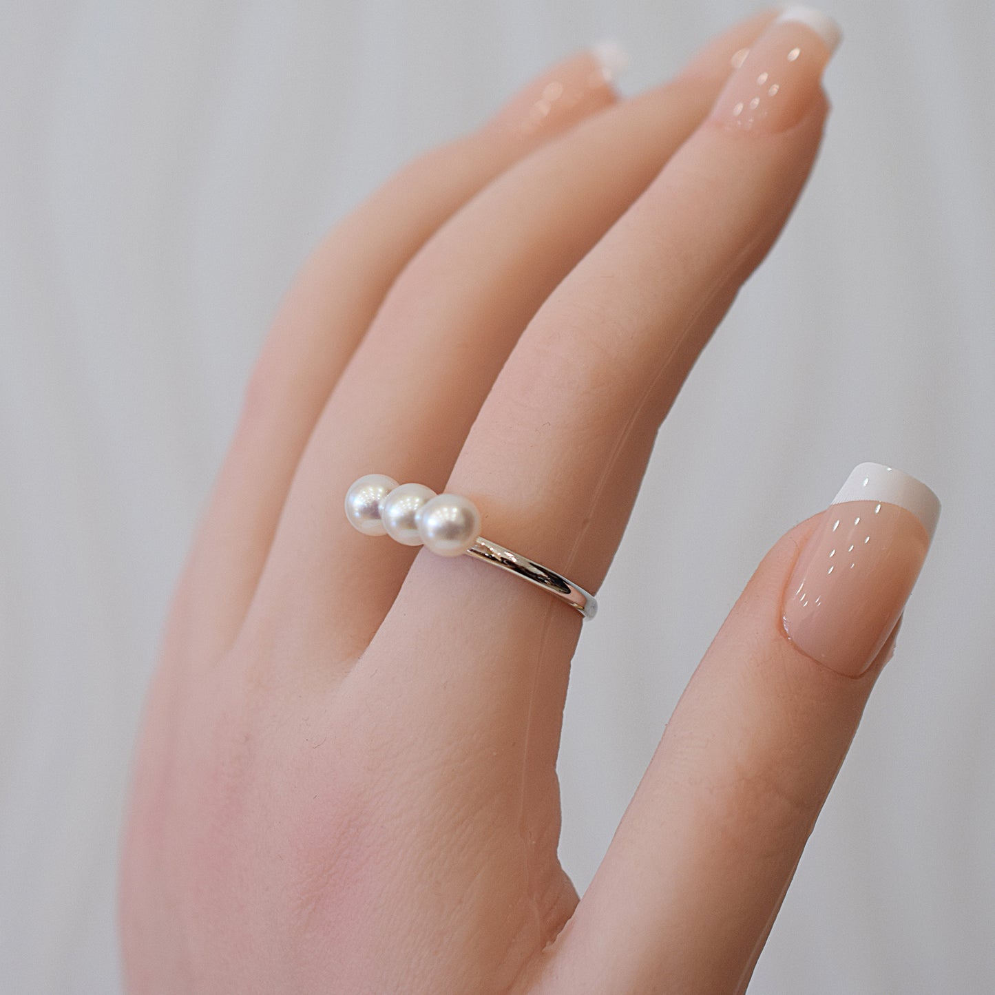 Actual product Rare White pink 6mm - 6.5mm Ring Sea Real Akoya Pearl From Japan SV925 Silver reenspearl akoyapearl