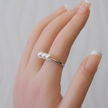 Actual product Rare White pink 6mm - 6.5mm Ring Sea Real Akoya Pearl From Japan SV925 Silver reenspearl akoyapearl