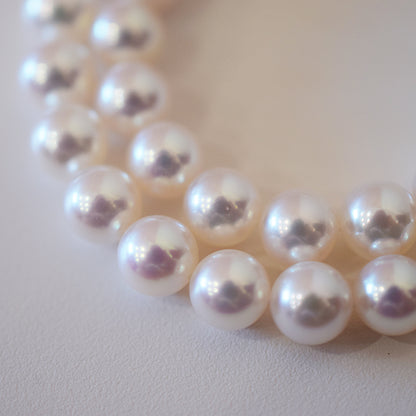 Actual product Hanadama rank white pink 6.5mm - 7mm Sea Real Akoya pearl strand choker necklace Japan Japanese Seawater Silver925