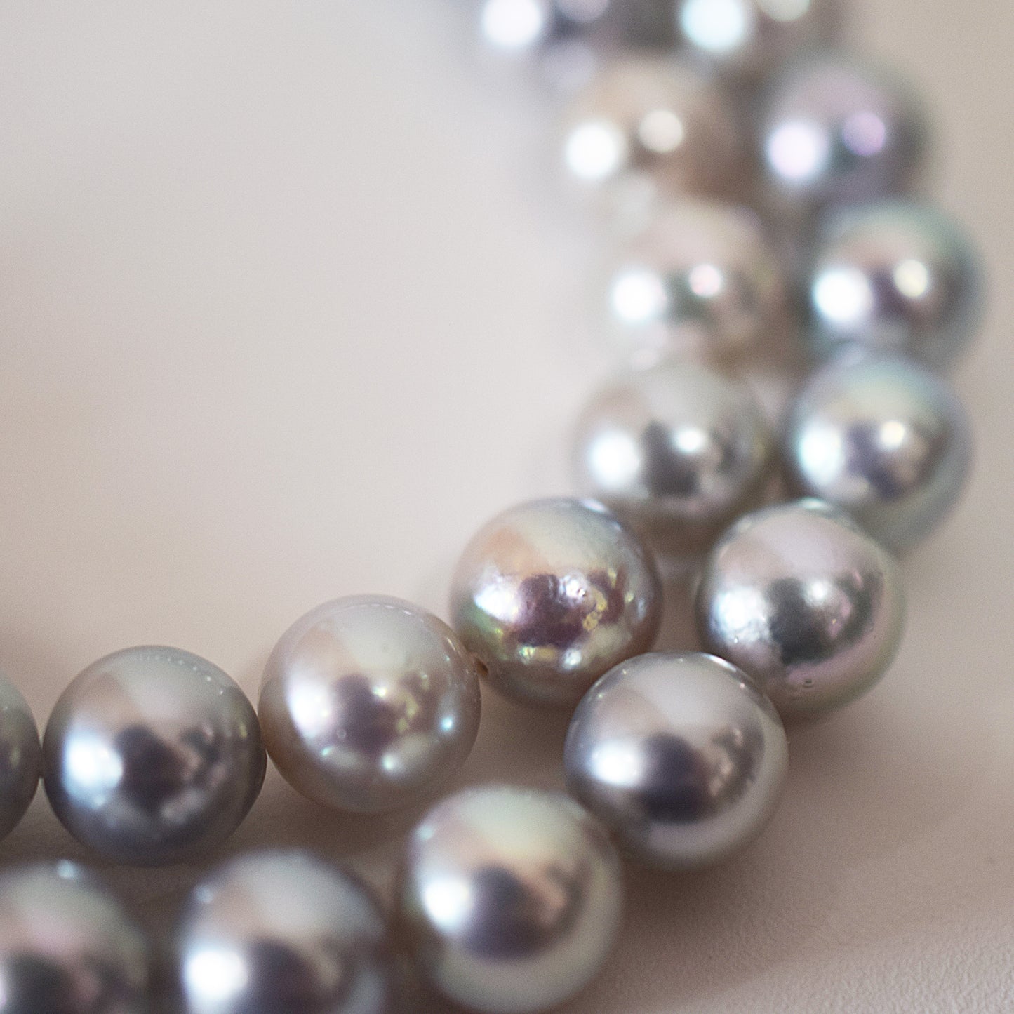 Limited to actual item Necklace Multi color Natural color Semi-round 8mm - 8.5mm Real Akoya Pearl Japan 16.1inch starand choker reenspearl