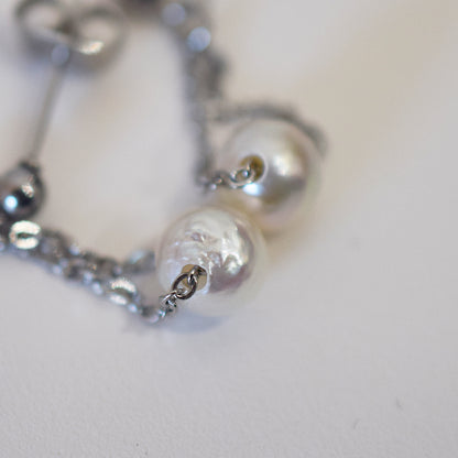 Actual product Natural color akoya Baroque pearl 6mm - 7mm Surgical Stainless Steel Seawater Akoya Pearl Stud Earrings Japan