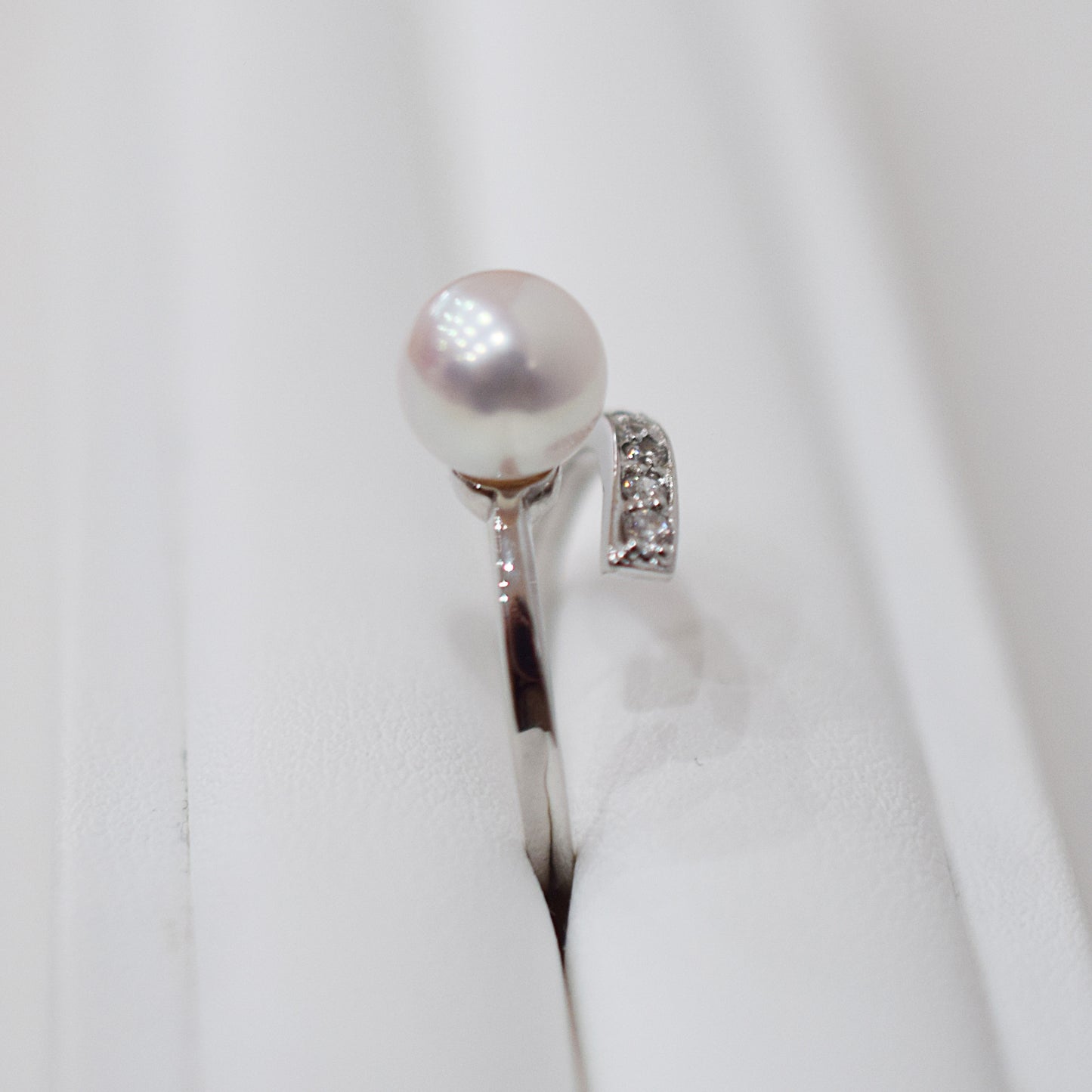 Actual product Rare White pink 8mm - 8.5mm Ring Sea Real Akoya Pearl From Japan SV925 Silver reenspearl akoyapearl