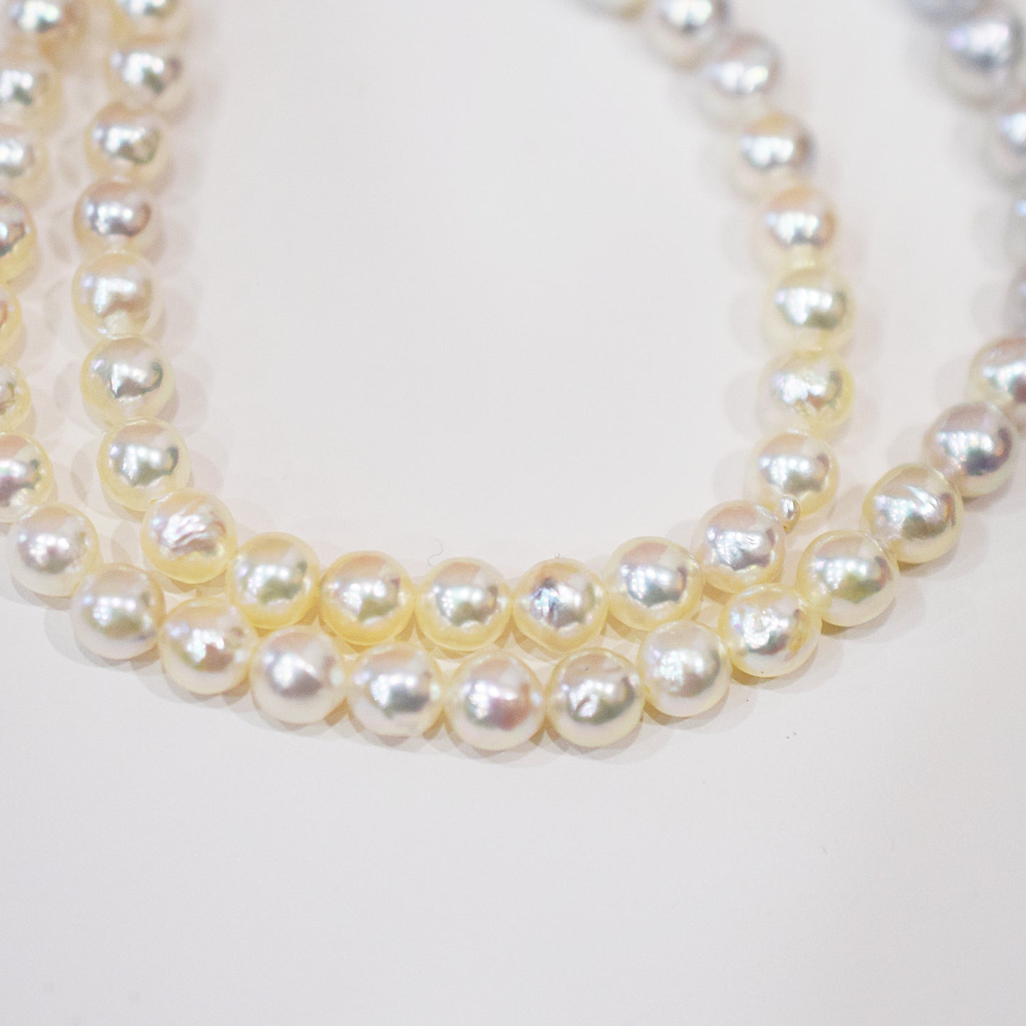 Actual product Natural color Gradient Color Baroque 6mm - 8mm Real Akoya Pearl Japan 16.3inch 41.5cm starand Japanese choker reenspearl