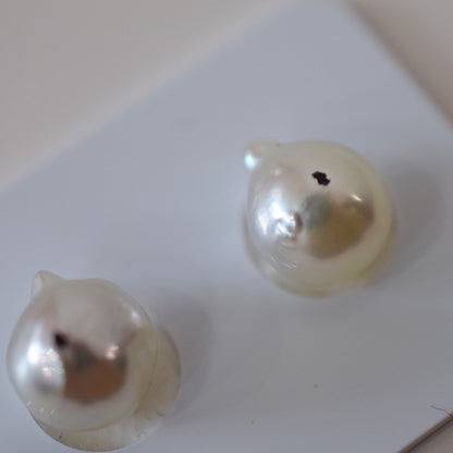 Actual product Natural color akoya pearl Baroque pearl 10.5mm - 11mm 18K 14K Surgical Stainless Steel stud Earrings Japan