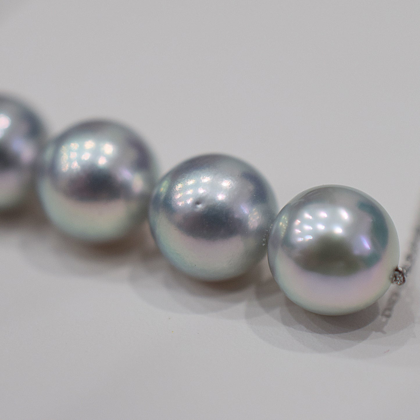 <SALE> Limited to actual item Rare Natural color blue 8.5mm - 9mm akoya pearl necklace 18K Real Japan reenspearl Japanese Seawater