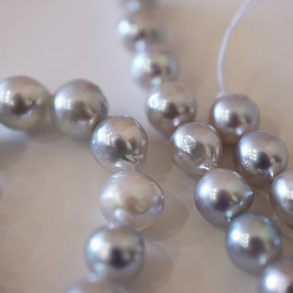 Limited to actual item Necklace Natural color Baroque 8mm - 9.5mm Real Akoya Pearl Japan 16.5inch 42cm starand Japanese choker reenspearl
