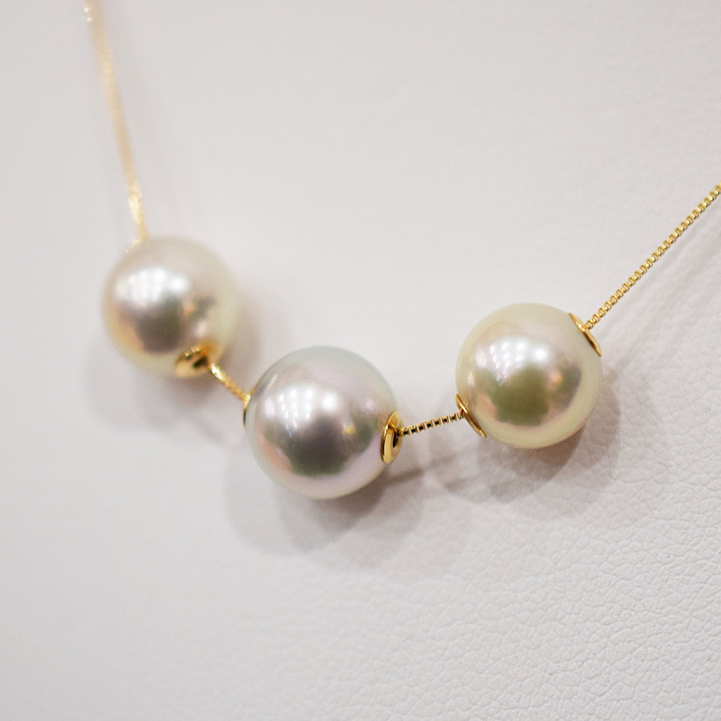 Actual product Actual product 8.8mm - 9.4mm Rose Certificate from the Pearl Science Laboratory Natural color necklace K18YG Japan reenspearl SK-439294