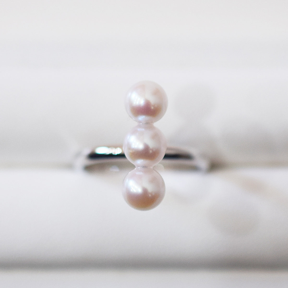 White pink 5.5mm - 6.5mm Ring Akoya Pearl From Japan SV925 Silver reenspearl Sea Real akoyapearl