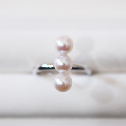 White pink 5.5mm - 6.5mm Ring Akoya Pearl From Japan SV925 Silver reenspearl Sea Real akoyapearl