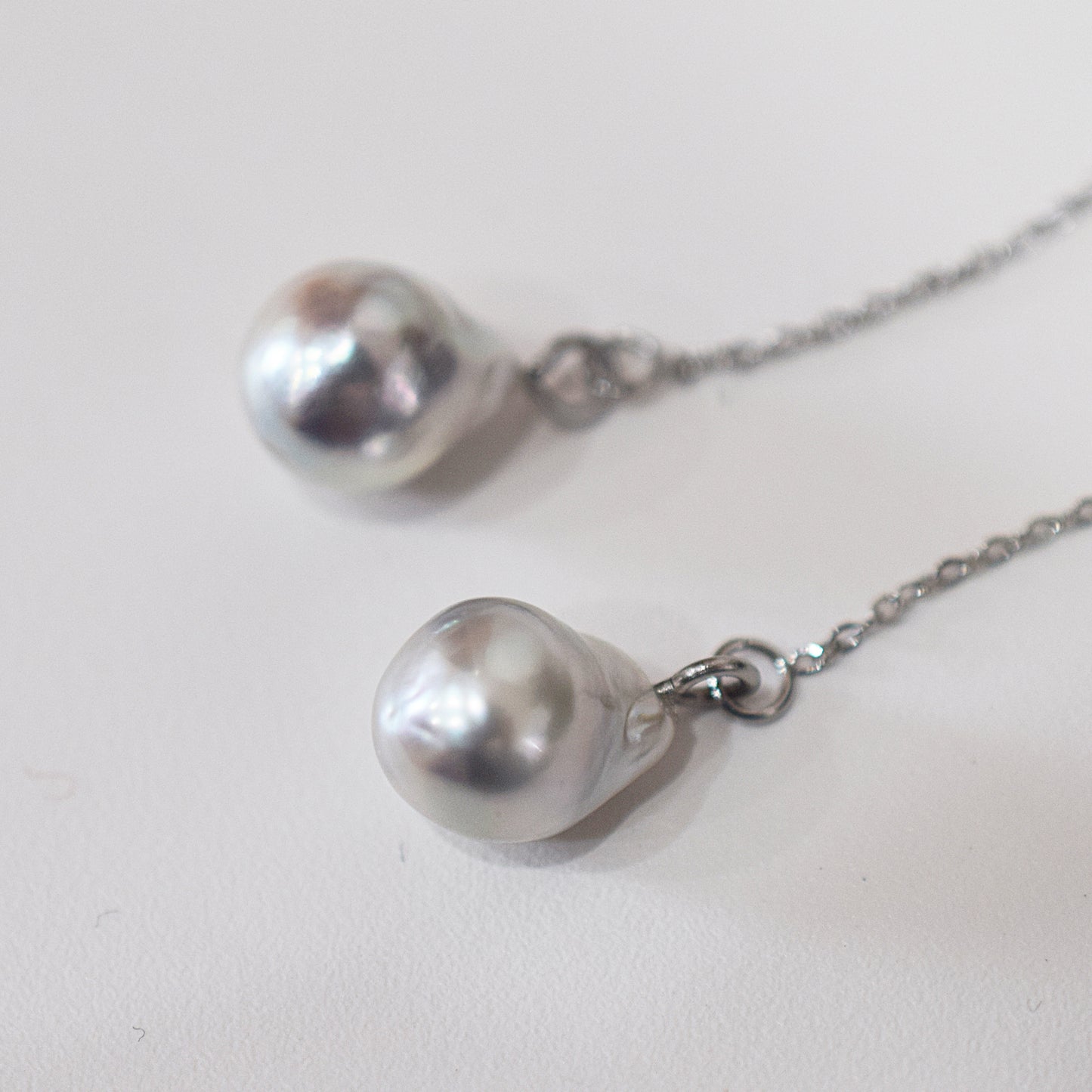 <SALE> Limited to actual item Natural color akoya Baroque pearl 8mm - 9mm Akoya Pearl American Earrings Stainless Japan Seawater reenspearl