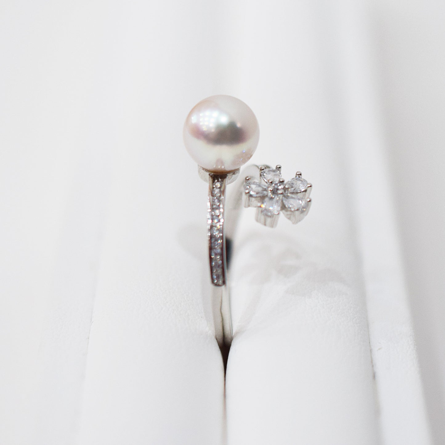 Actual product Rare White pink 8mm - 8.5mm Ring Sea Real Akoya Pearl From Japan SV925 Silver reenspearl akoyapearl