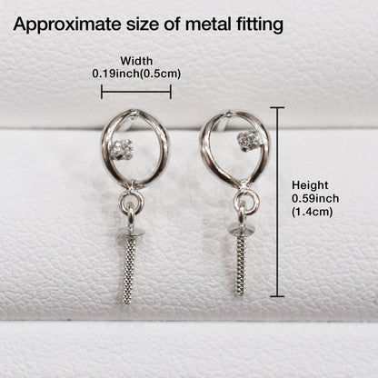 Only metal fittings K14WG stud earring Metal fitting Recommended for pearls 7mm - 9mm