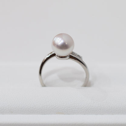 Actual product Rare White pink 8mm - 8.5mm Ring Sea Real Akoya Pearl From Japan SV925 Silver reenspearl akoyapearl