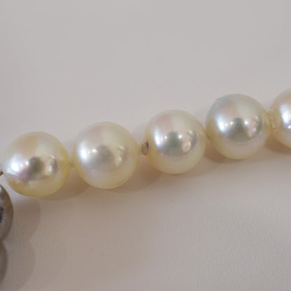 Limited to actual item 9mm - 9.5mm Natural color Multi Semi-round ~ Baroque Akoya Pearl Bracelet From Japan AkoyaPearl Stainless 7.08inch Wedding Japanese Magnet