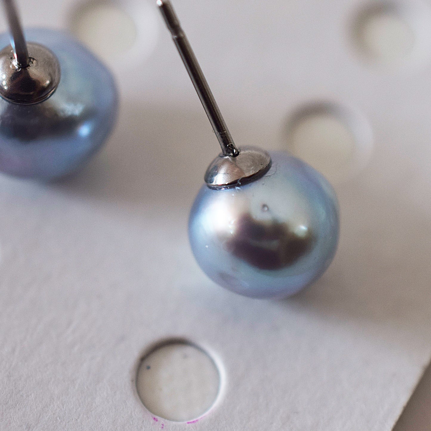 Limited to actual item Natural color akoya Baroque pearl 9.5mm - 10mm Surgical Stainless Steel Seawater Akoya Pearl Stud Earrings Japan