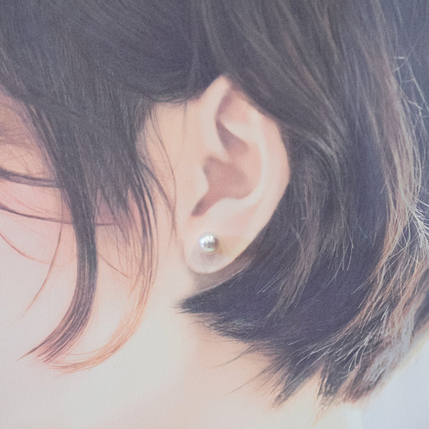 Actual product Whitepink 8mm - 8.5mm Seawater Akoya Pearl Stud Earring K14WG From Japan Japanese Seawater reenspearl