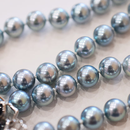 <SALE> Limited to actual item Necklace Cobalt Dyed color akoya pearl 8mm - 8.5mm Real Akoya Pearl From Japan 21.2inch starand choker reenspearl