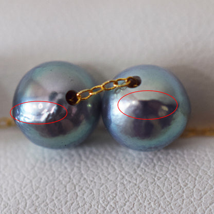 <SALE> Limited to actual item Cobalt Baroque Necklace 8mm - 8.5mm 14KGF Gold Filled Real Akoya Pearl Japan Akoyapearl 17.7inch Japanese reenspearl