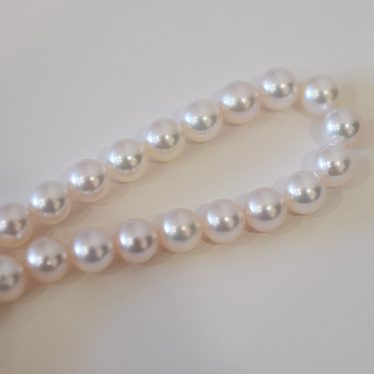 Actual product Hanadama rank white pink 7mm - 7.5mm Sea Real Akoya pearl strand choker necklace Japan Japanese Seawater Silver925