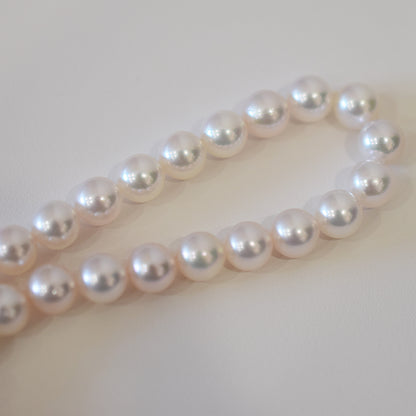 Actual product Hanadama rank white pink 7mm - 7.5mm Sea Real Akoya pearl strand choker necklace Japan Japanese Seawater Silver925