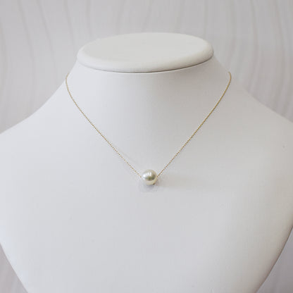 <SALE> Limited to actual item Natural color 9mm - 9.5mm Semi - Round K10YG necklace Seawater Real Akoya Pearl Japan
