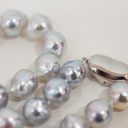 Limited to actual item Necklace Natural color Baroque 9mm - 10mm Akoya Pearl Japan 20.2inch starand choker