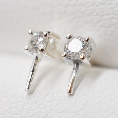 Only metal fittings K18WG stud earring Metal fitting Recommended for pearls 7mm - 9mm