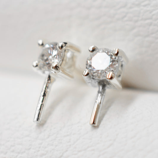 Only metal fittings K18WG stud earring Metal fitting Recommended for pearls 7mm - 9mm