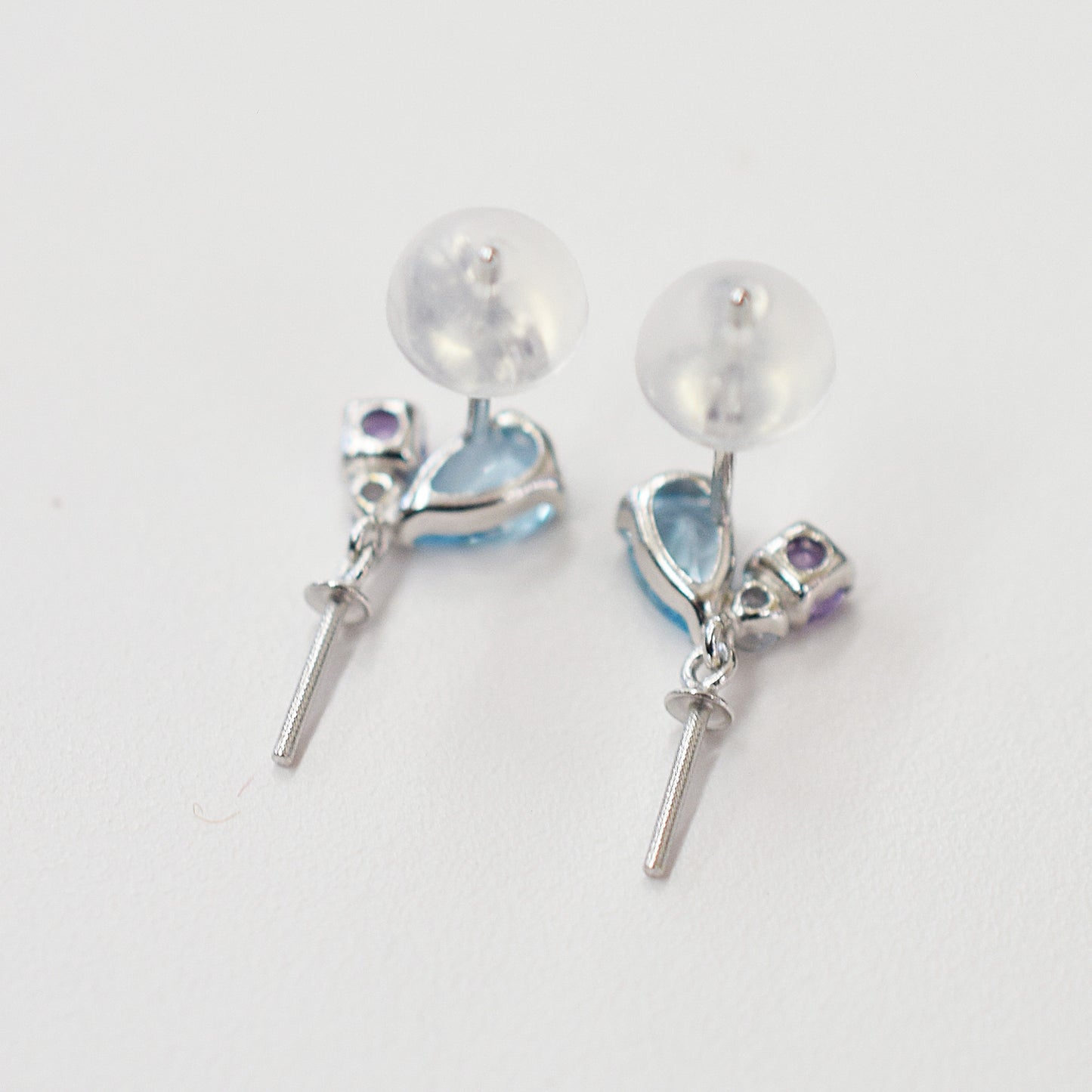 Only metal fittings K14WG stud earring Metal fitting Semi-precious stone Recommended for pearls under 9.5mm