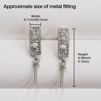 Only metal fittings K14WG stud earring Metal fitting Recommended for pearls 7mm - 9mm