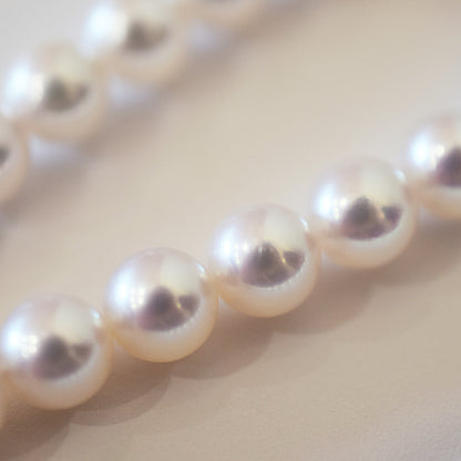 Actual product Hanadama rank white pink 6.5mm - 7mm Sea Real Akoya pearl strand choker necklace Japan Japanese Seawater Silver925