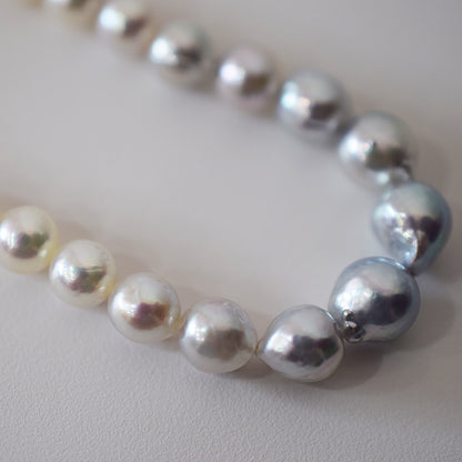 Actual product 6mm - 7.5mm Natural color Baroque Akoya Pearl Bracelet 7.08inch Japan AkoyaPearl SV925 Wedding Japanese Seawater