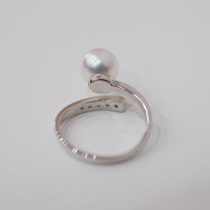 Actual product Rare White pink 8mm - 8.5mm Ring Sea Real Akoya Pearl From Japan SV925 Silver reenspearl akoyapearl