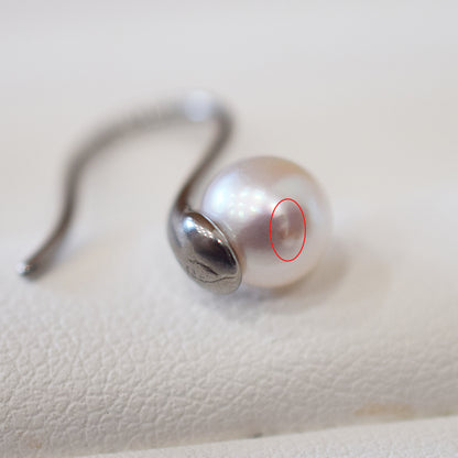 Actual product White pink akoya pearl 6mm - 6.5mm Surgical Stainless Steel Seawater Akoya Pearl Hook Earrings Japan