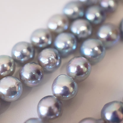 Limited to actual item Necklace Natural color Baroque 8mm - 9.5mm Real Akoya Pearl Japan 16.5inch 42cm starand Japanese choker reenspearl