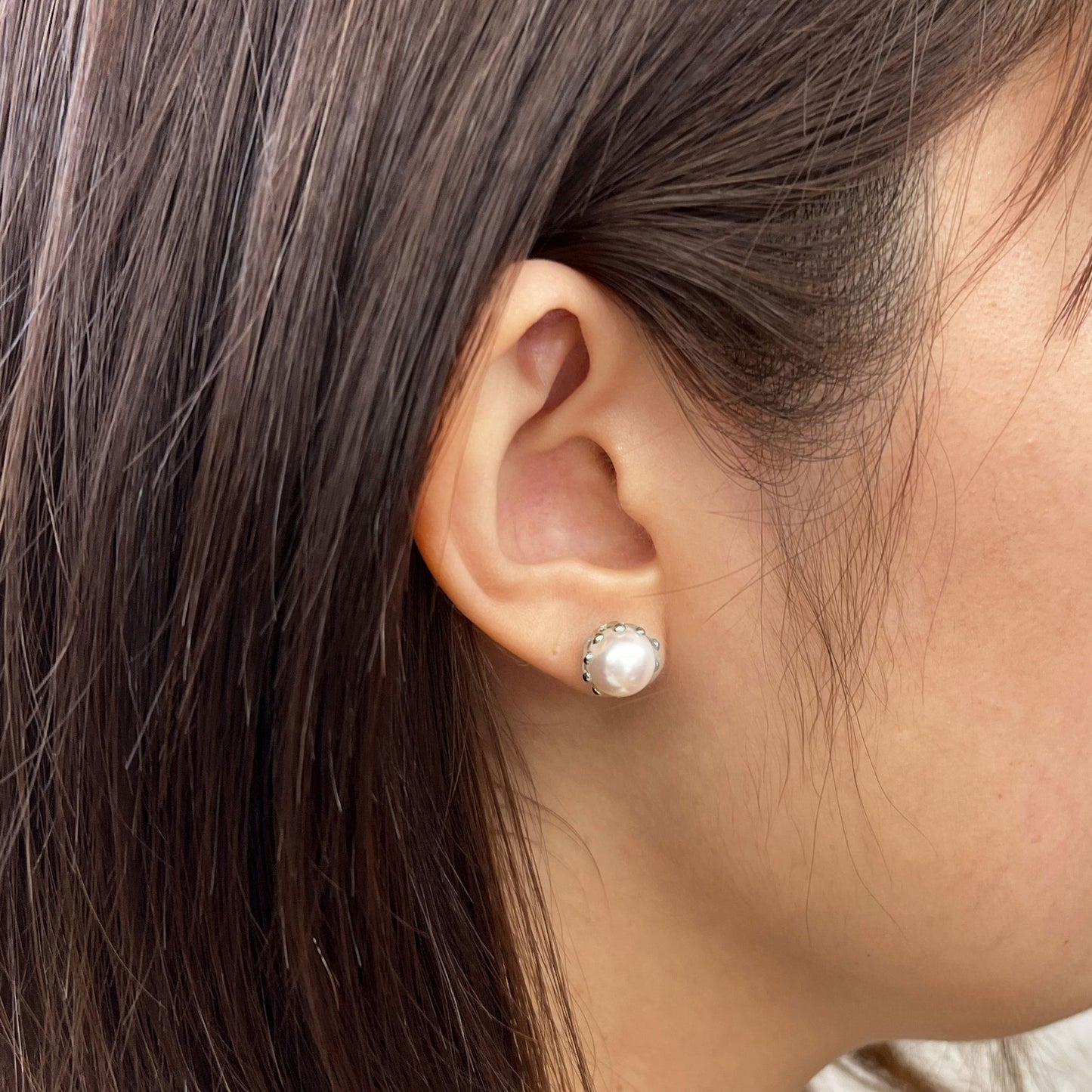 【K18YG / K14WG】 Hanadama rank White pink 8mm - 8.5mm Sea Real Akoya Pearl Earring Japan 1pair Japanese reenspearl birthday