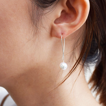 Hanadama rank 7.5mm - 9.5mm Whitepink Earrings K14WG Real Akoya Pearl Japan Akoyapearl