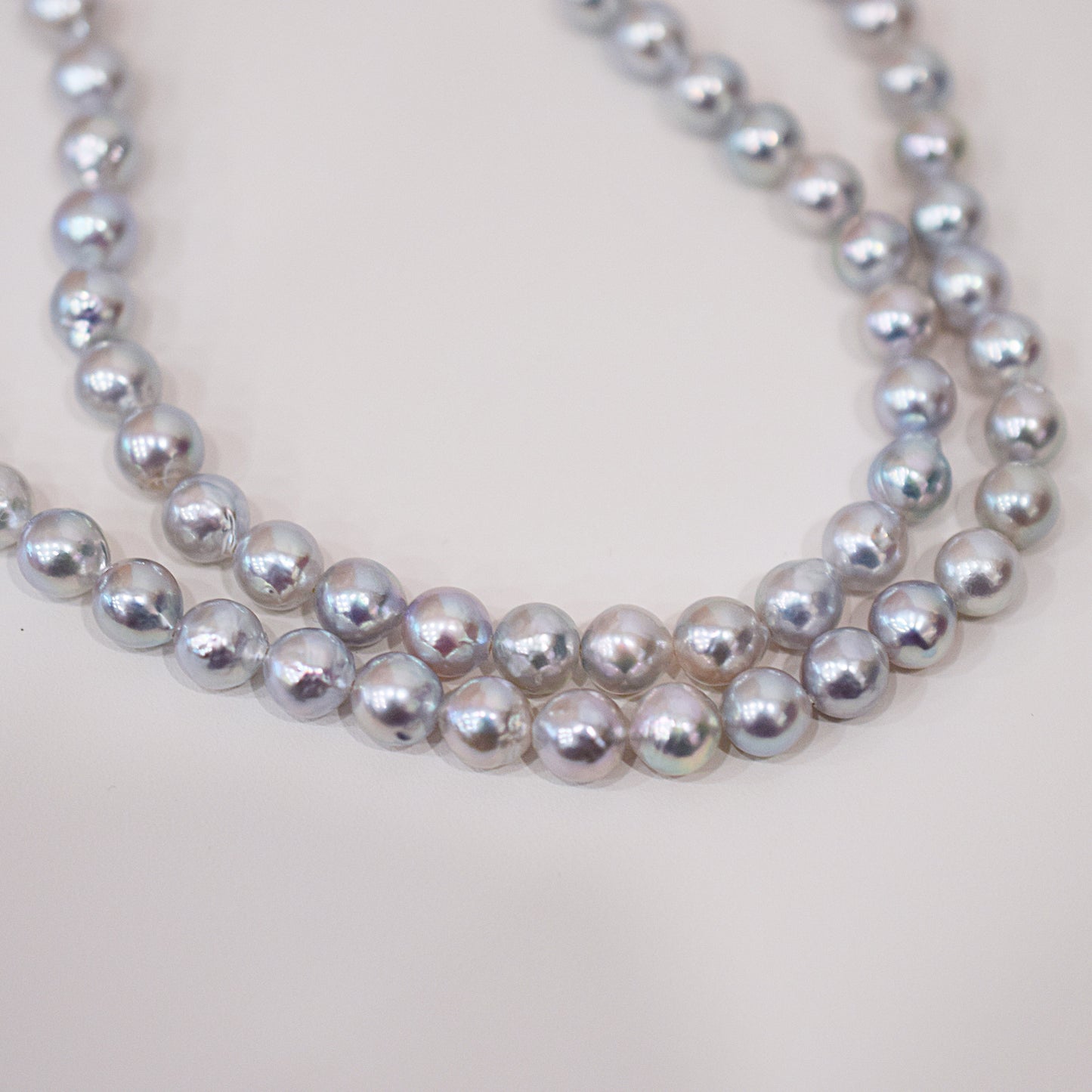 Actual product Necklace Natural color 6mm - 7.5mm Real Akoya Pearl From Japan 16.3inch 41.5cm starand choker reenspearl