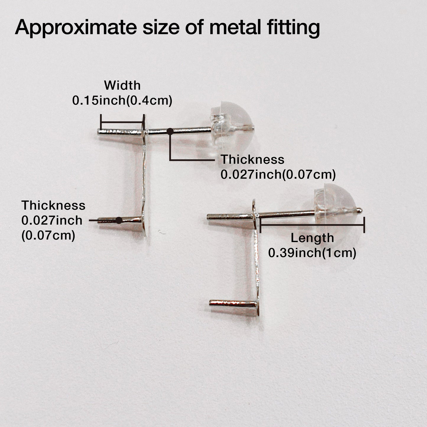 Only metal fittings K14WG stud earring Metal fitting Recommended for pearls 5mm - 8mm