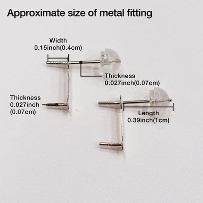 Only metal fittings K14WG stud earring Metal fitting Recommended for pearls 5mm - 8mm